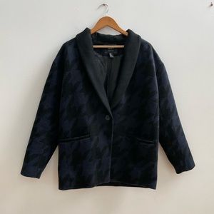 Cozy houndstooth fleece coat